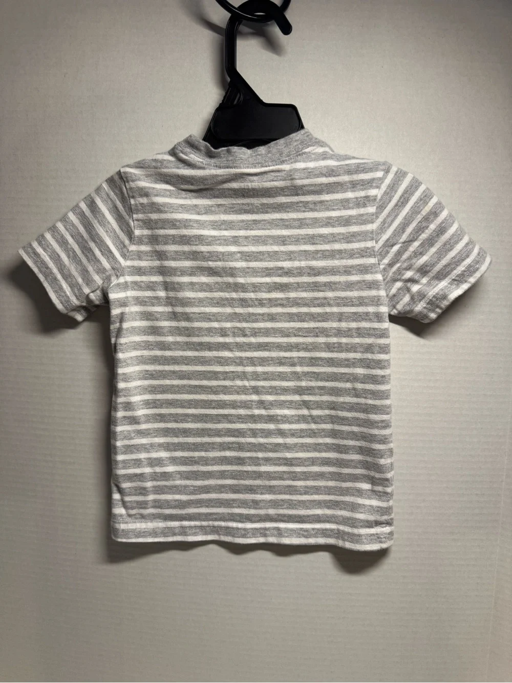 Carter's Gray and White Striped Short-Sleeve Pocket Tee